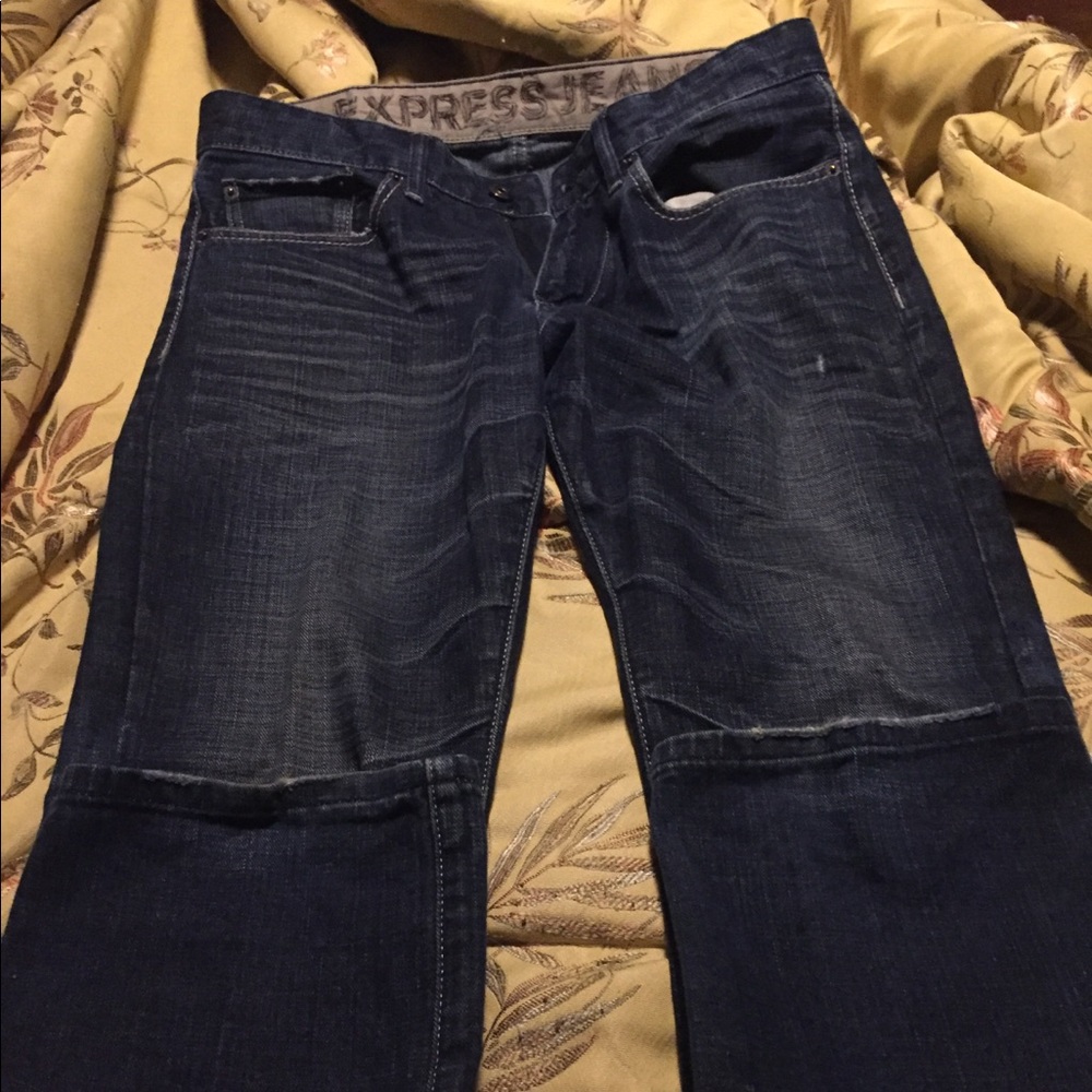 Dark blue jeans